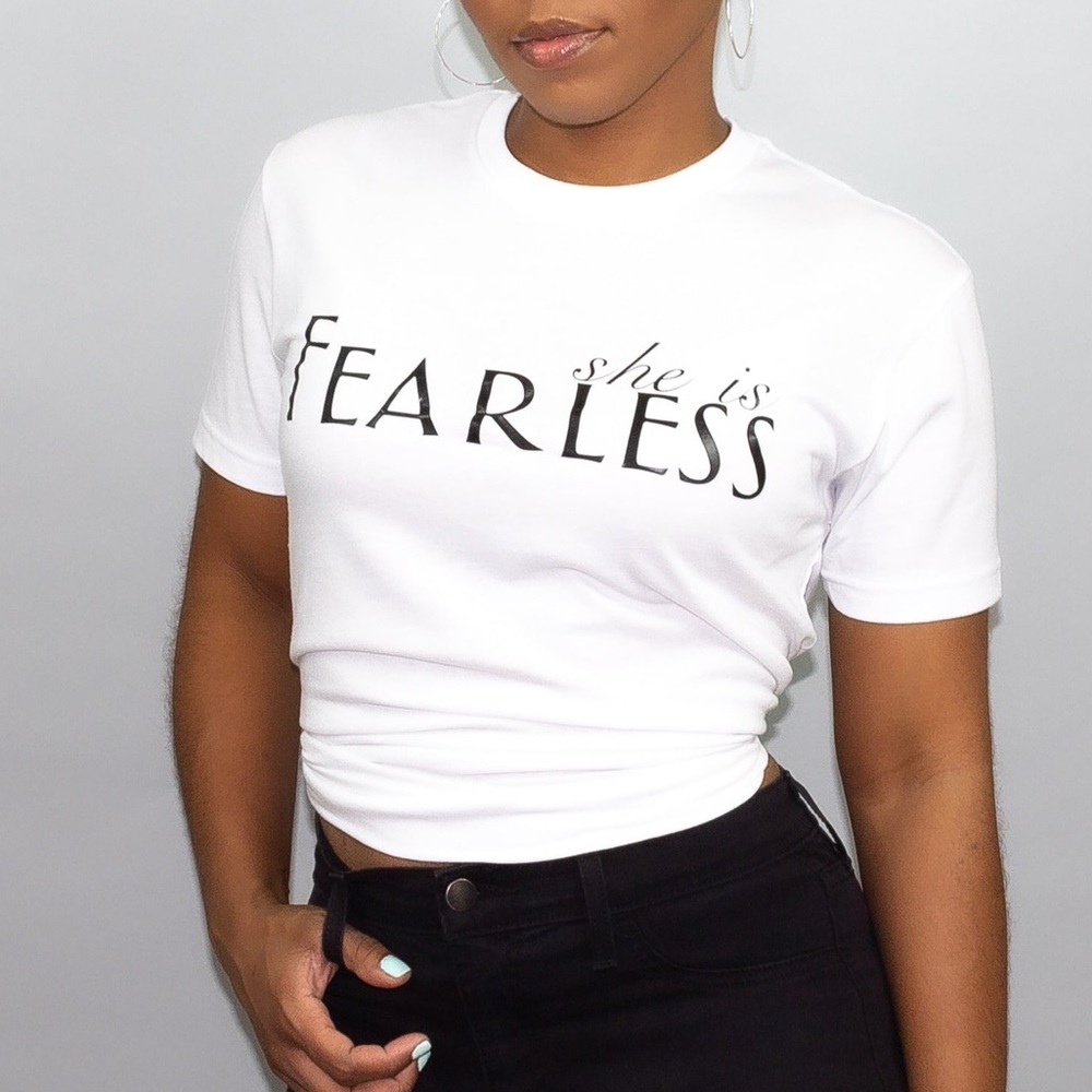 Women's Graphic Short Sleeve T Shirt Size Large White Black Women Empowerment